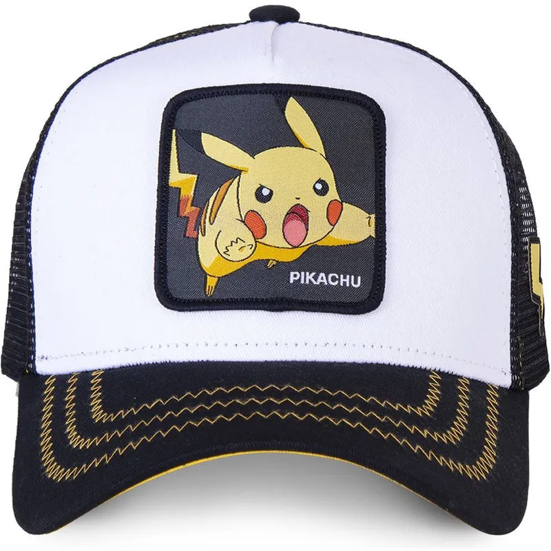 Gorra trucker blanca y negra Pikachu PIK5 Pokémon de Capslab