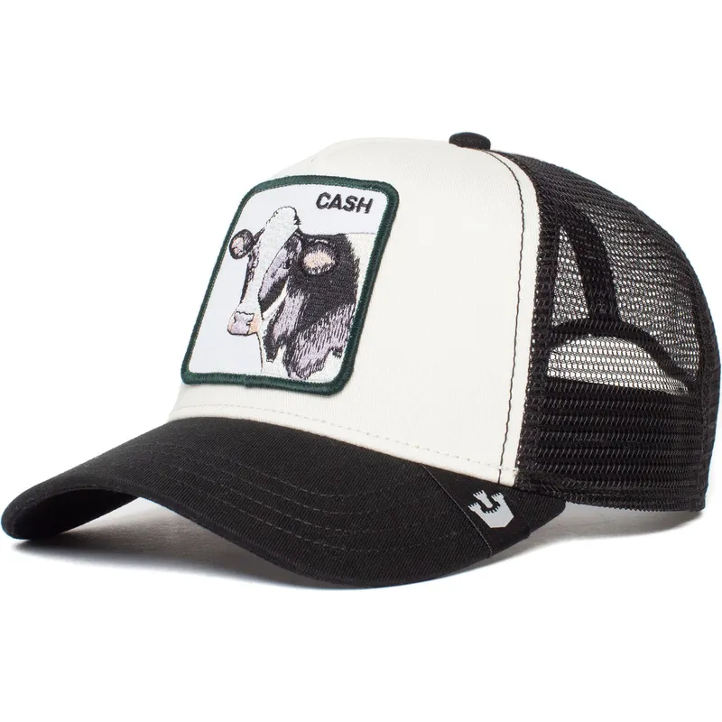 Gorra trucker blanca y negra vaca Cash Cow de Goorin Bros.