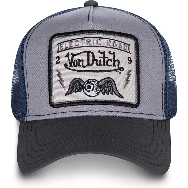 Gorra trucker gris y azul SQUARE3B de Von Dutch