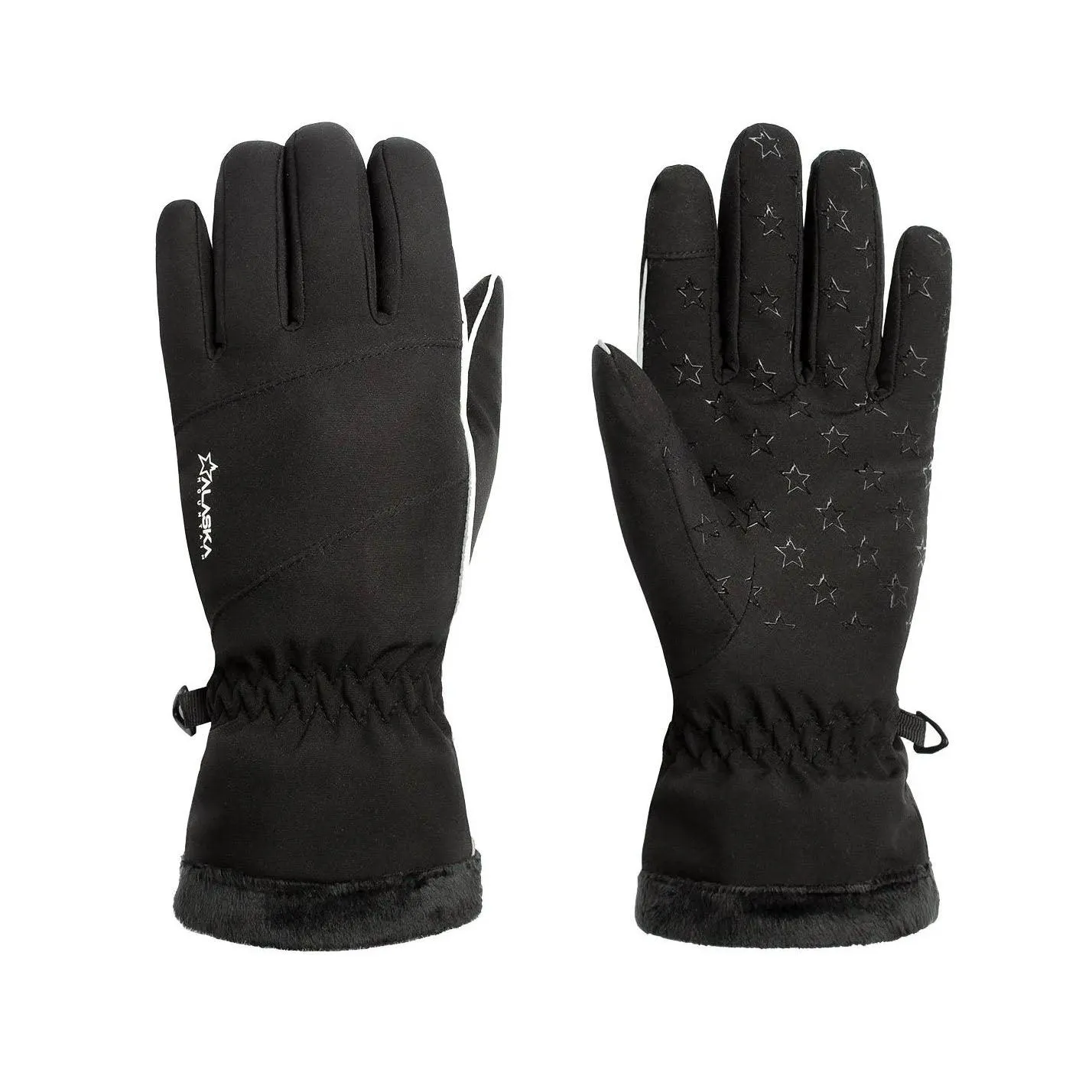 Guantes Snow Alaska Softshell Milano Mujer Negro