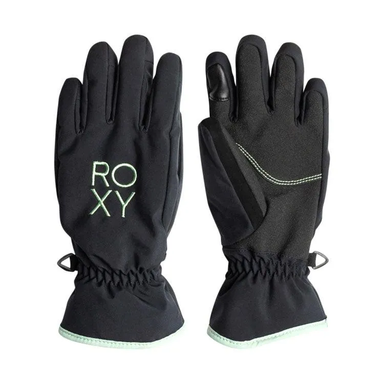 Guantes Snow Roxy Freshfields Niña Negro Verde