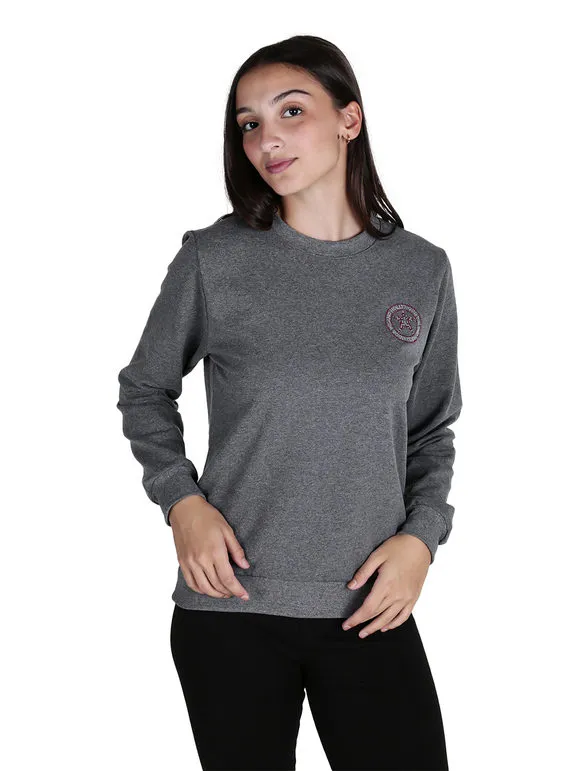 Hollywood Milano Sudadera deportiva de mujer con cuello redondo y strass