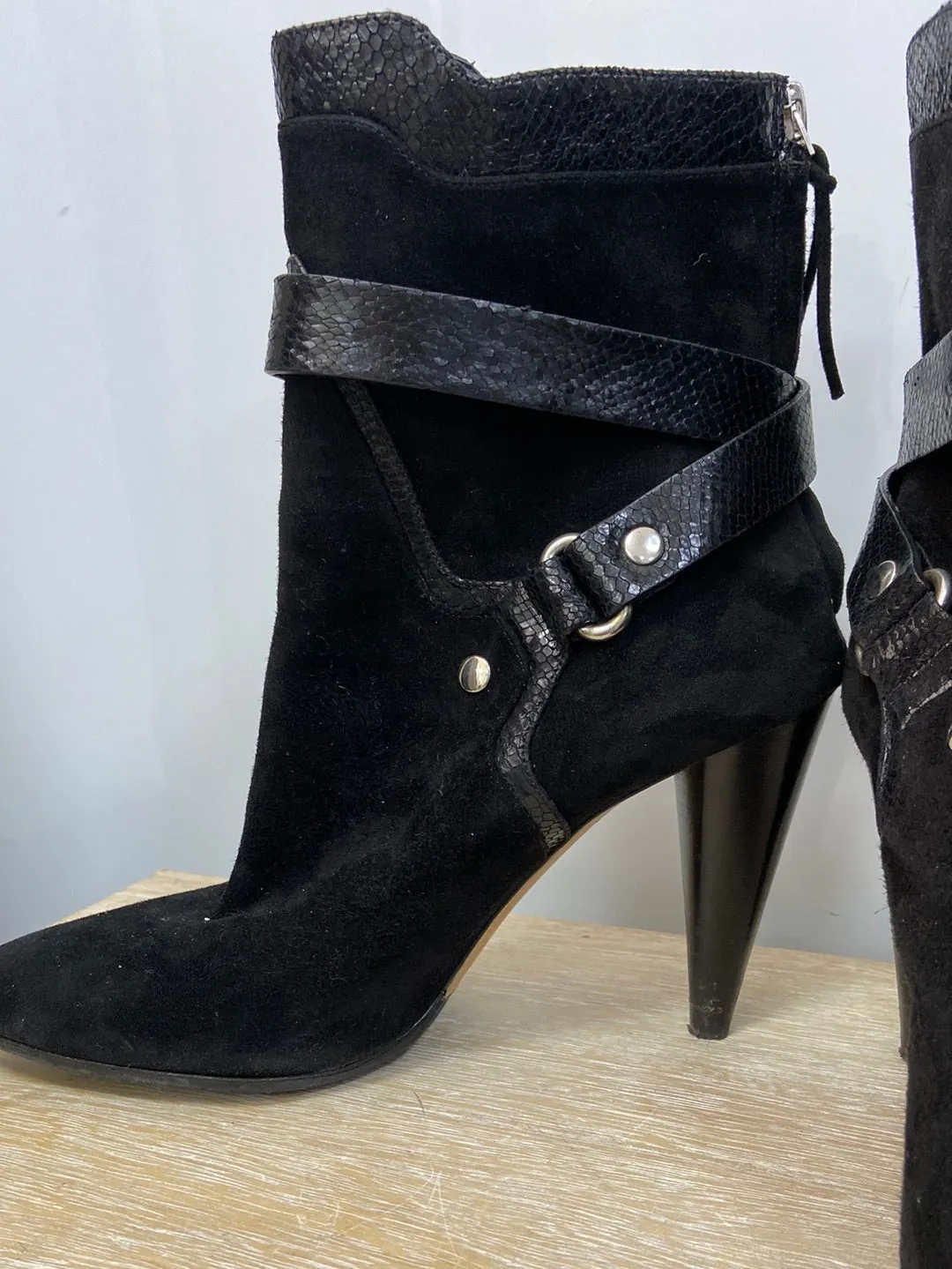 ISABEL MARANT.Botas negras doble textura T.39