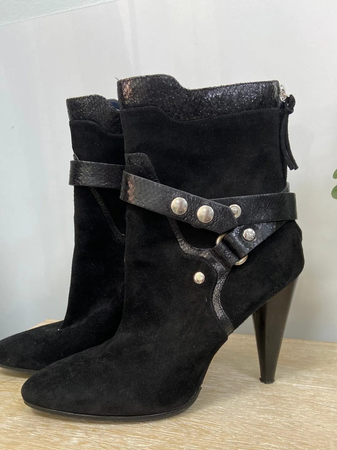 ISABEL MARANT.Botas negras doble textura T.39