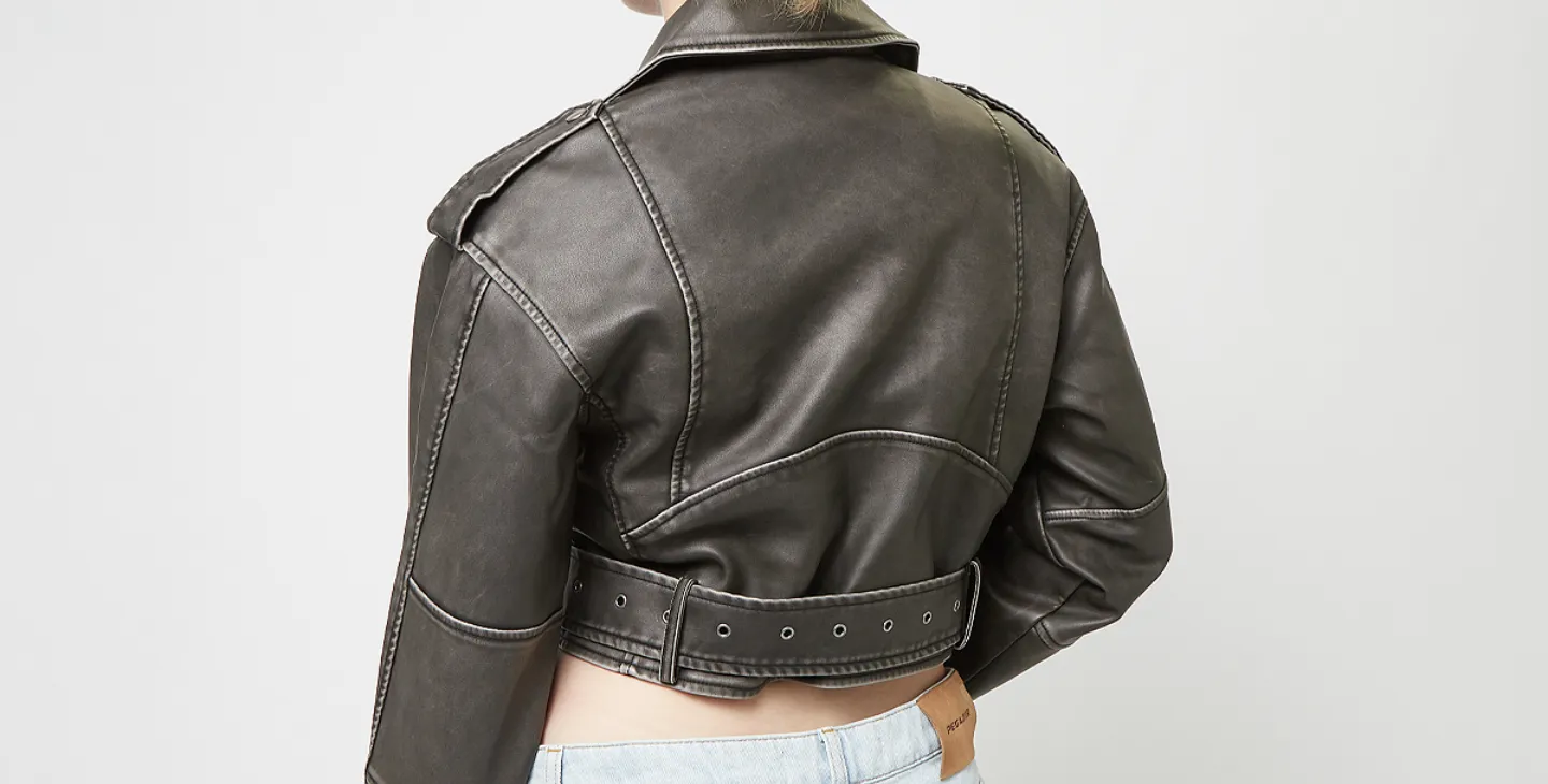 karl kani chaqueta mujer og short biker black