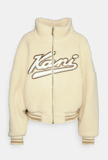 karl kani chaqueta varsity teddy cream