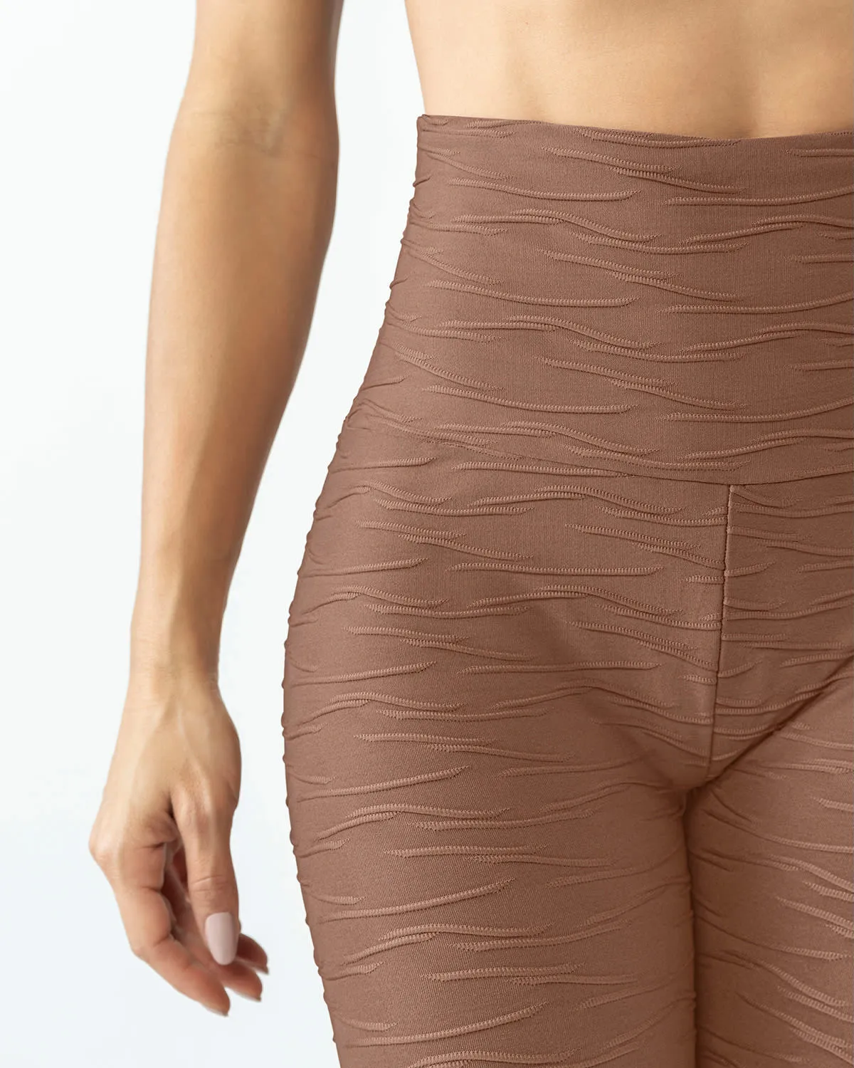 Legging control fuerte de abdomen textura acanalada