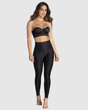 Legging control fuerte de abdomen textura acanalada