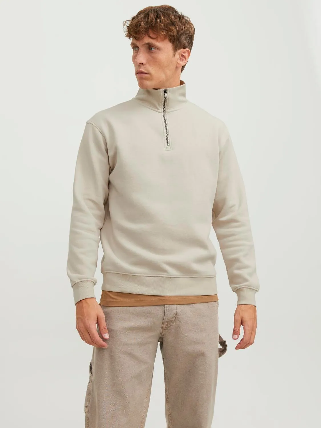 Media cremallera Liso | Beige | Jack & Jones®