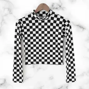 Media Polera Checker Algodon Lycra