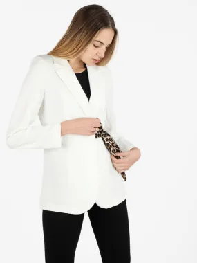 Melitea Elegante blazer de mujer con cordones de lunares.