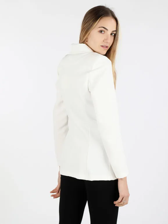 Melitea Elegante blazer de mujer con cordones de lunares.