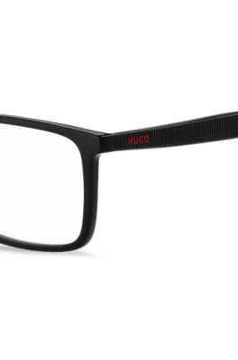 Montura negra para gafas graduadas con lentes oscuras de clip