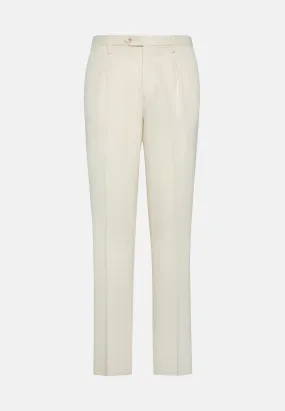 Pantalón De Gabardina De Lana