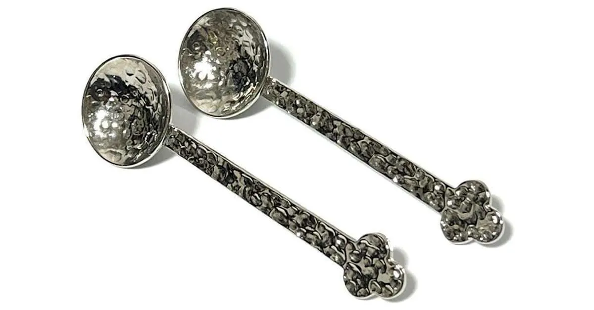 Pendientes de textura martillo Spoon de LOEWE para mujeres Plata 