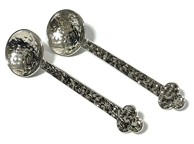 Pendientes de textura martillo Spoon de LOEWE para mujeres Plata 