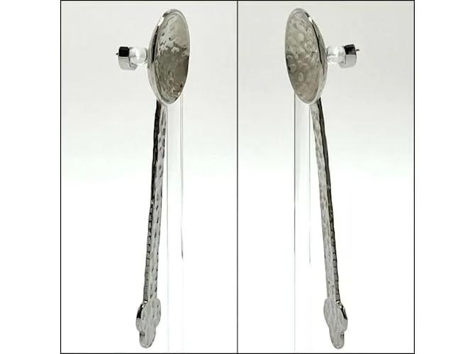 Pendientes de textura martillo Spoon de LOEWE para mujeres Plata 