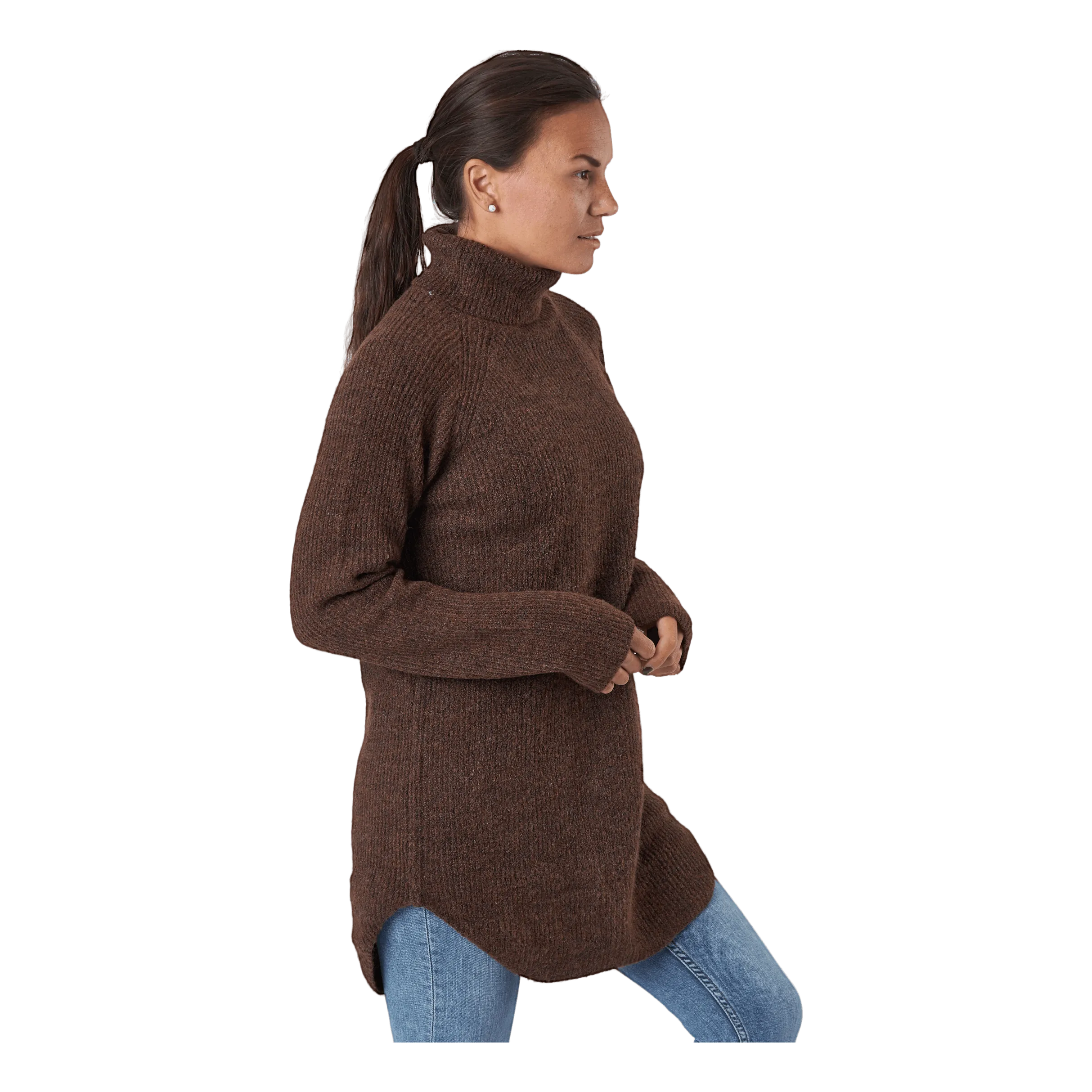 Pieces Ellen Ls Long Knit Chicory Coffee