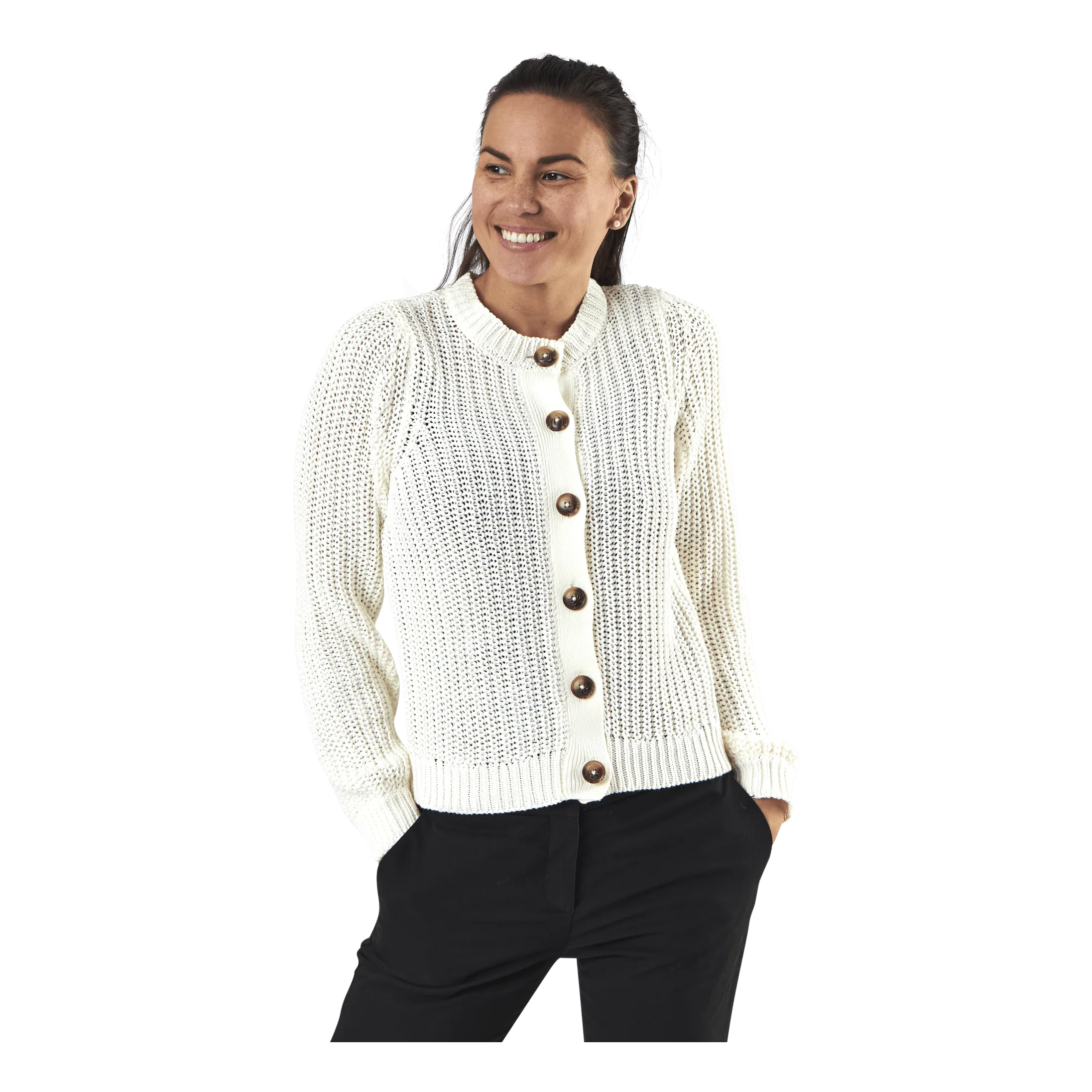 Pieces Petula Ls  Knit Cardigan White