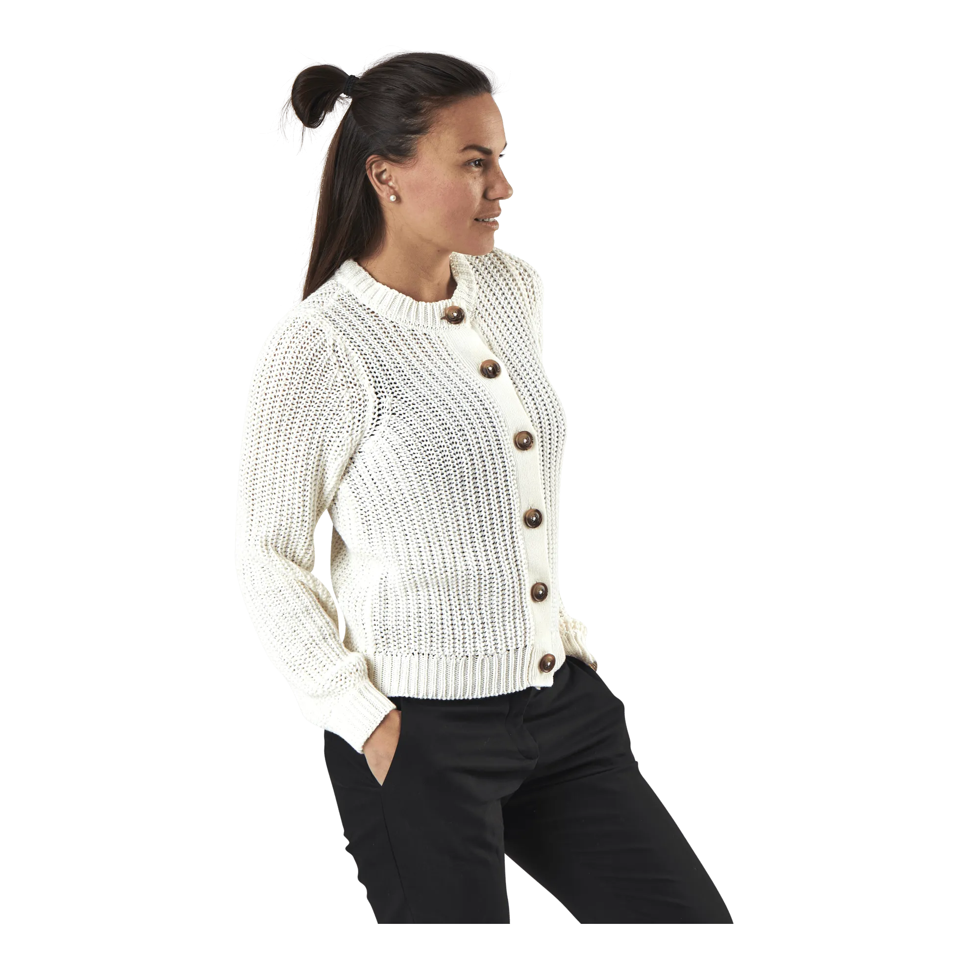 Pieces Petula Ls  Knit Cardigan White