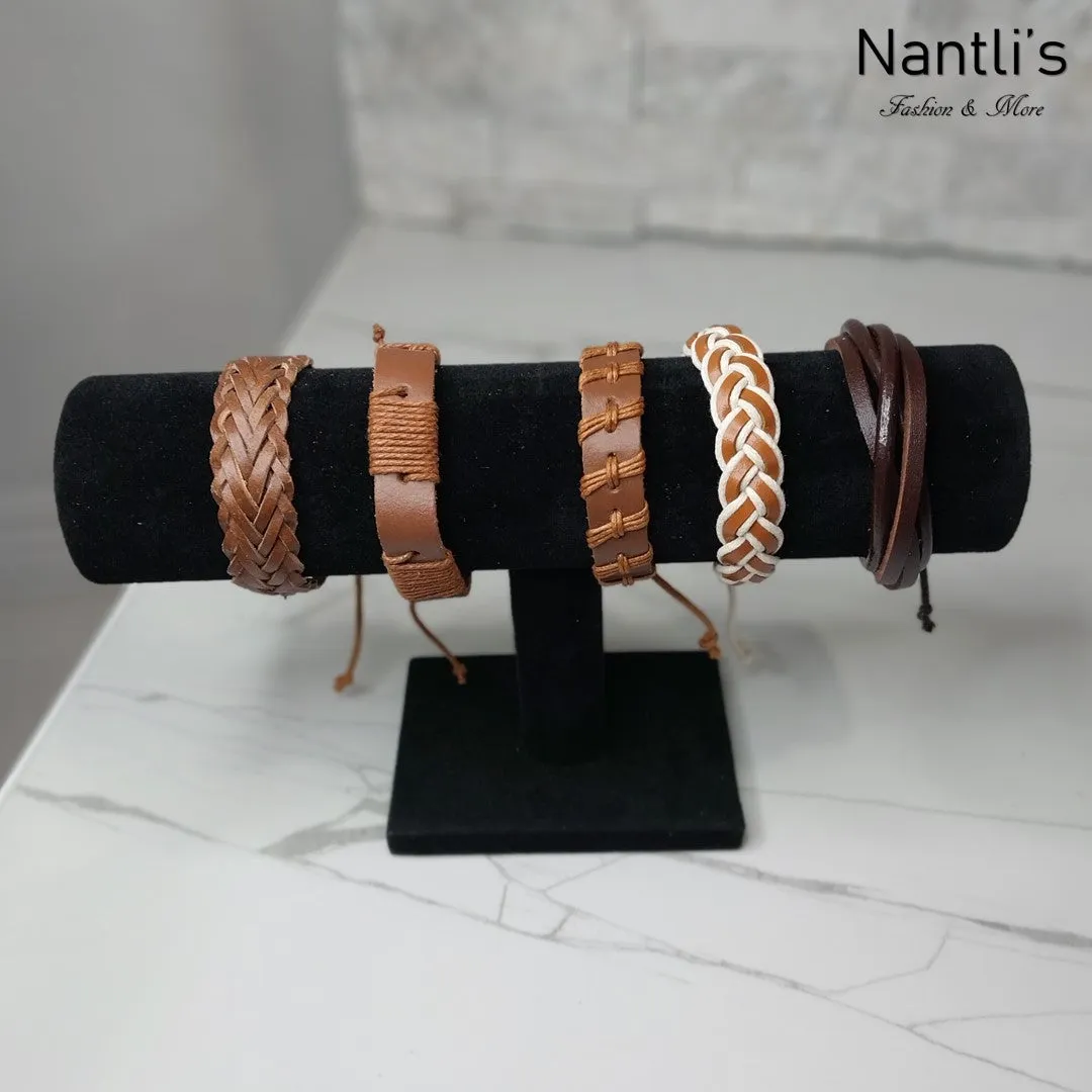 Pulseras para hombres o Mujeres Set BR0024-5 Leather Bracelets for Men or Women 5 Pieces Set