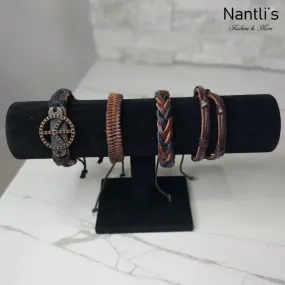 Pulseras para hombres o Mujeres Set BR0028-4 Leather Bracelets for Men or Women 4 Pieces Set