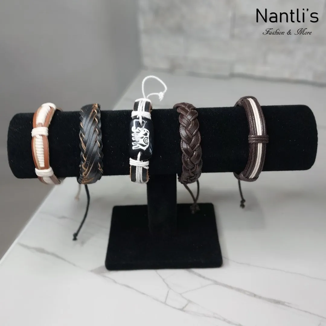 Pulseras para hombres o Mujeres Set BR0031-5 Leather Bracelets for Men or Women 5 Pieces Set