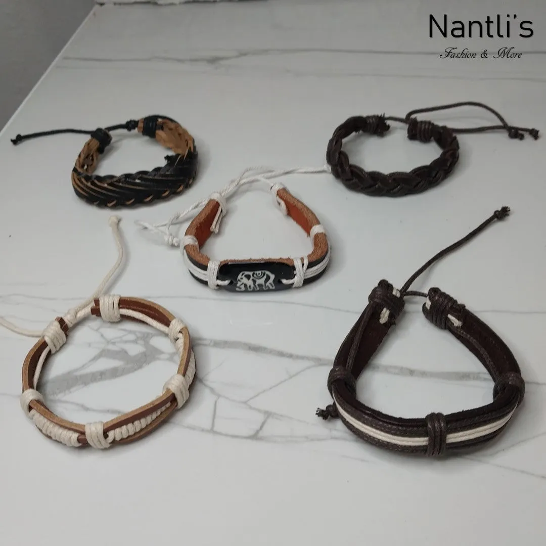 Pulseras para hombres o Mujeres Set BR0031-5 Leather Bracelets for Men or Women 5 Pieces Set