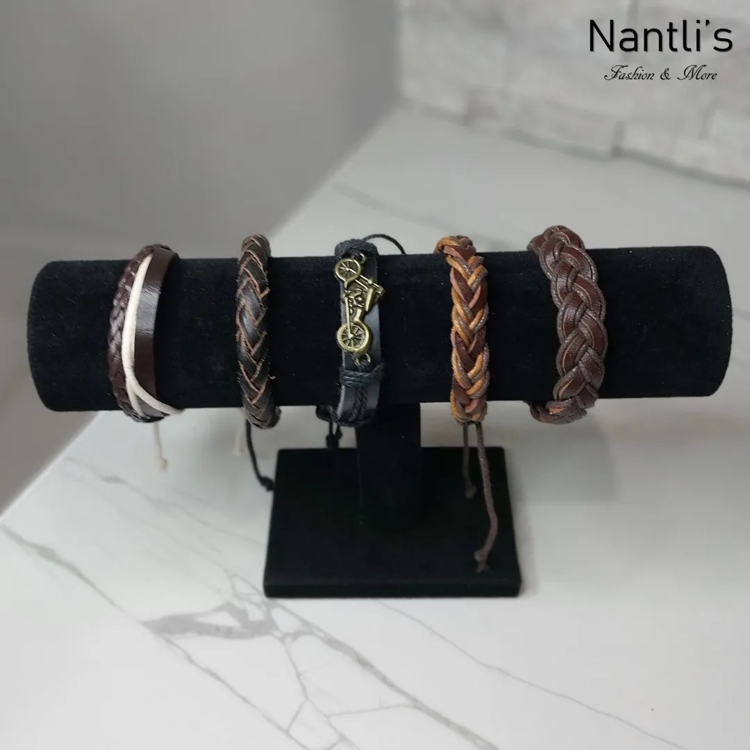 Pulseras para hombres o Mujeres Set BR0040-5 Leather Bracelets for Men or Women 5 Pieces Set