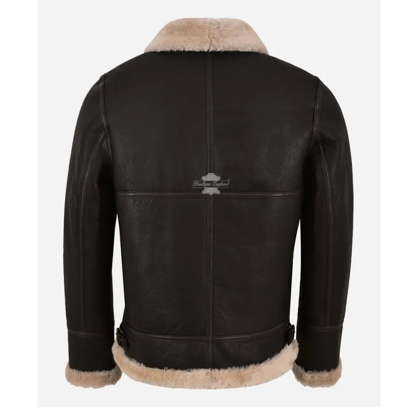 RAF B3 SHEEPSKIN JACKET MEN'S AVIATOR SHEARLING FUR WINTER JACKET