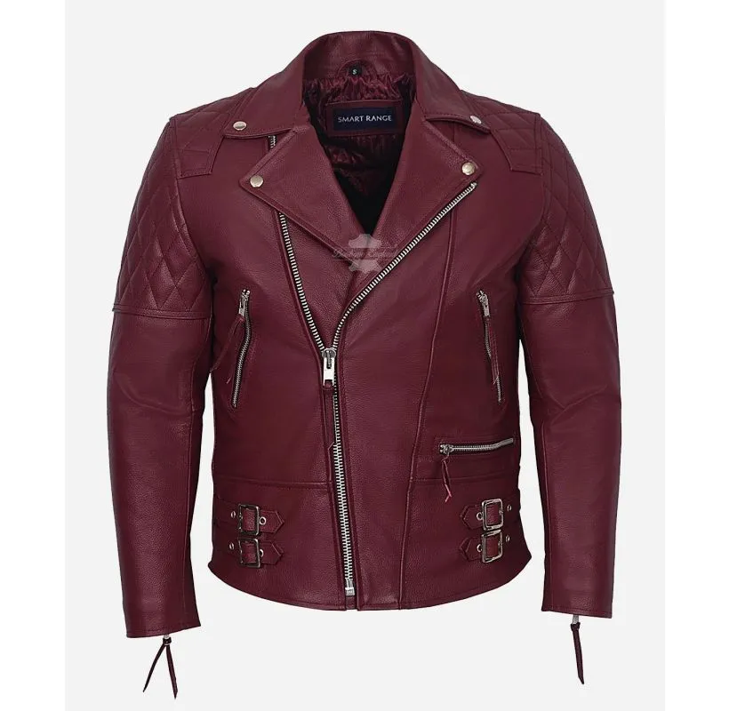 RECKLESS Biker leather jacket for Men COW LEATHER BIKER JACKET