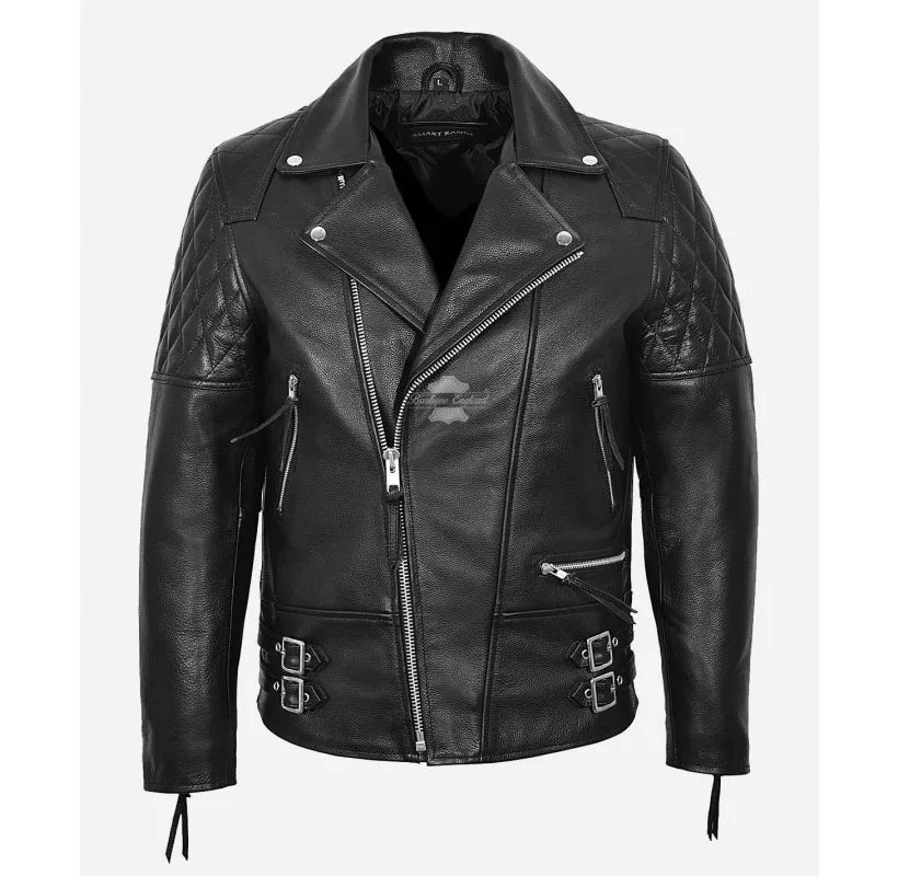 RECKLESS Biker leather jacket for Men COW LEATHER BIKER JACKET