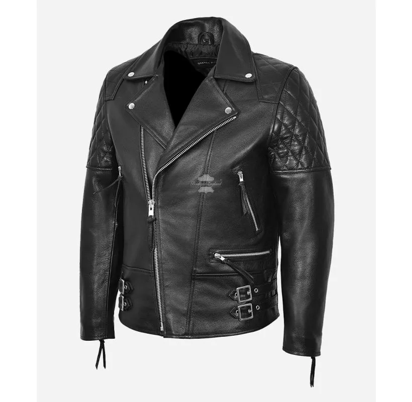 RECKLESS Biker leather jacket for Men COW LEATHER BIKER JACKET