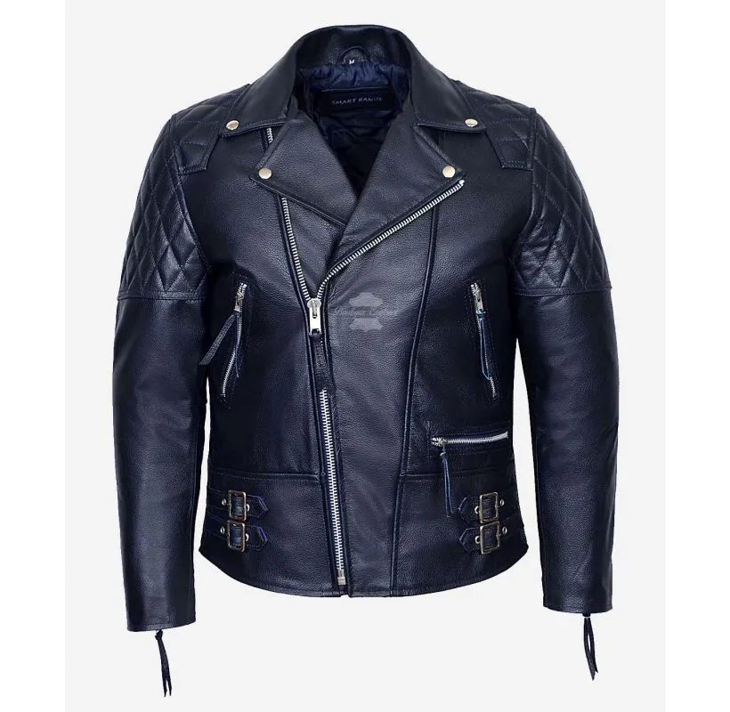 RECKLESS Biker leather jacket for Men COW LEATHER BIKER JACKET