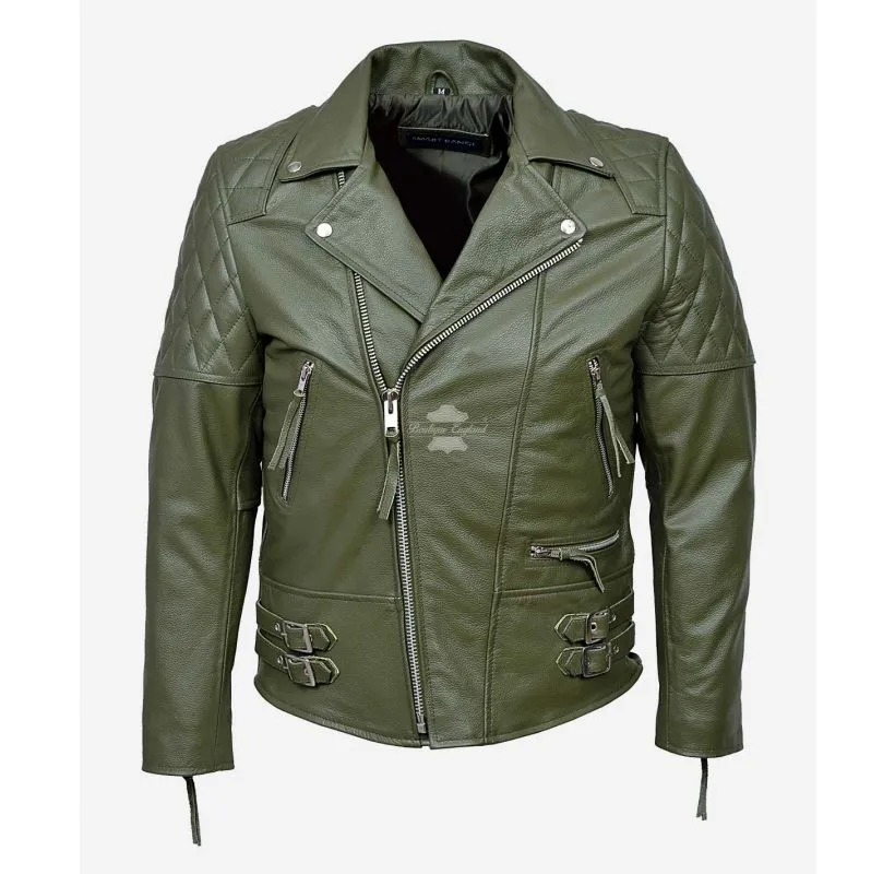 RECKLESS Biker leather jacket for Men COW LEATHER BIKER JACKET