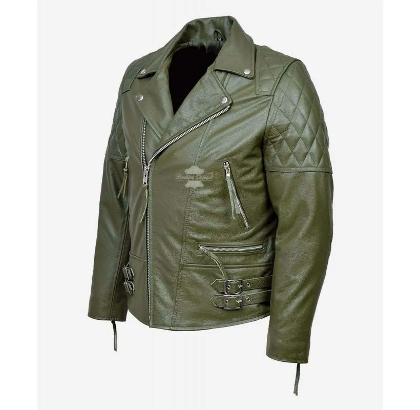 RECKLESS Biker leather jacket for Men COW LEATHER BIKER JACKET