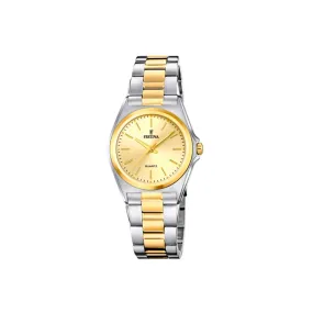 Reloj Festina mujer Classics esfera dorada y correa bicolor F20556/3