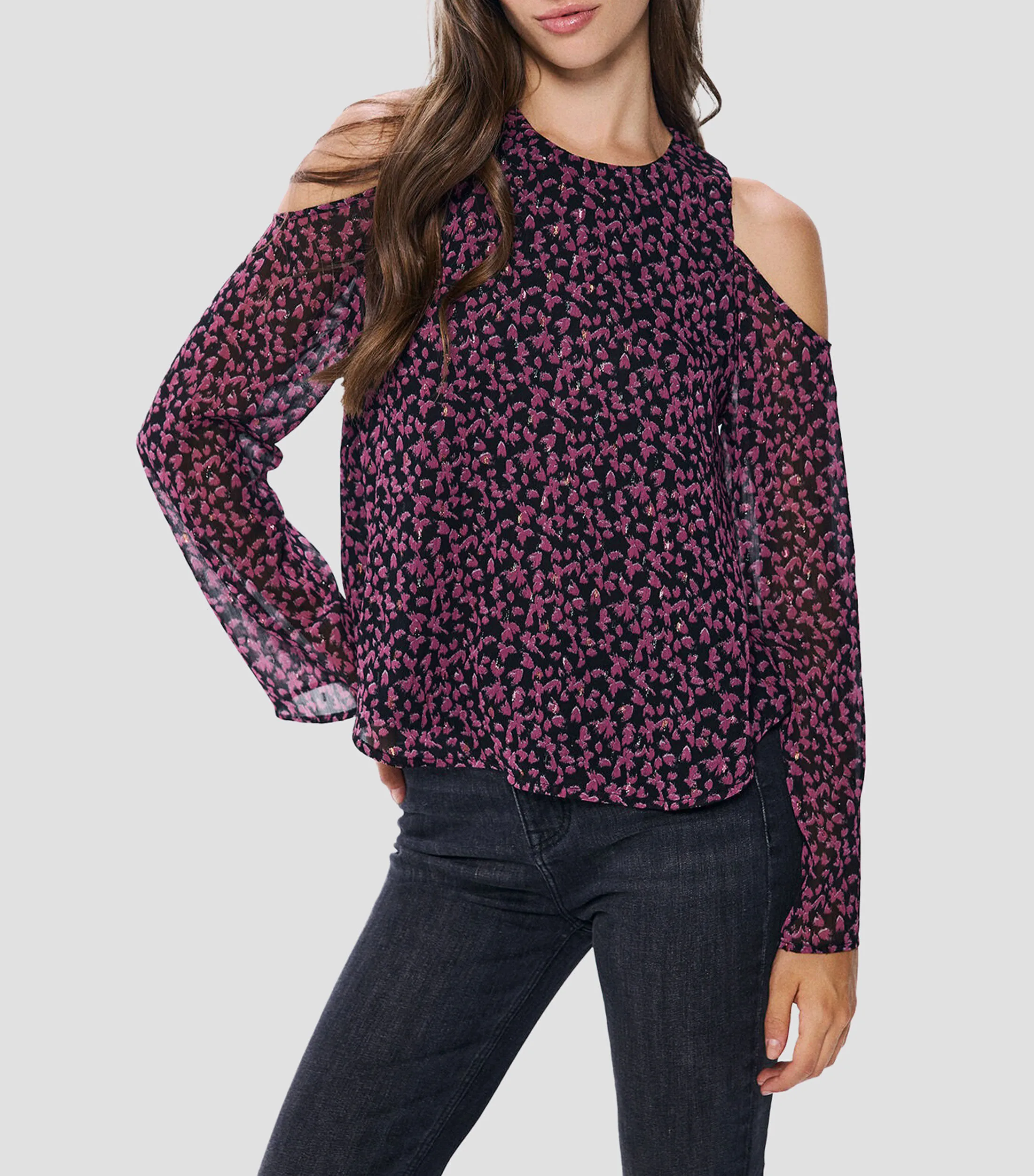 Springfield Blusa con flores manga larga Mujer