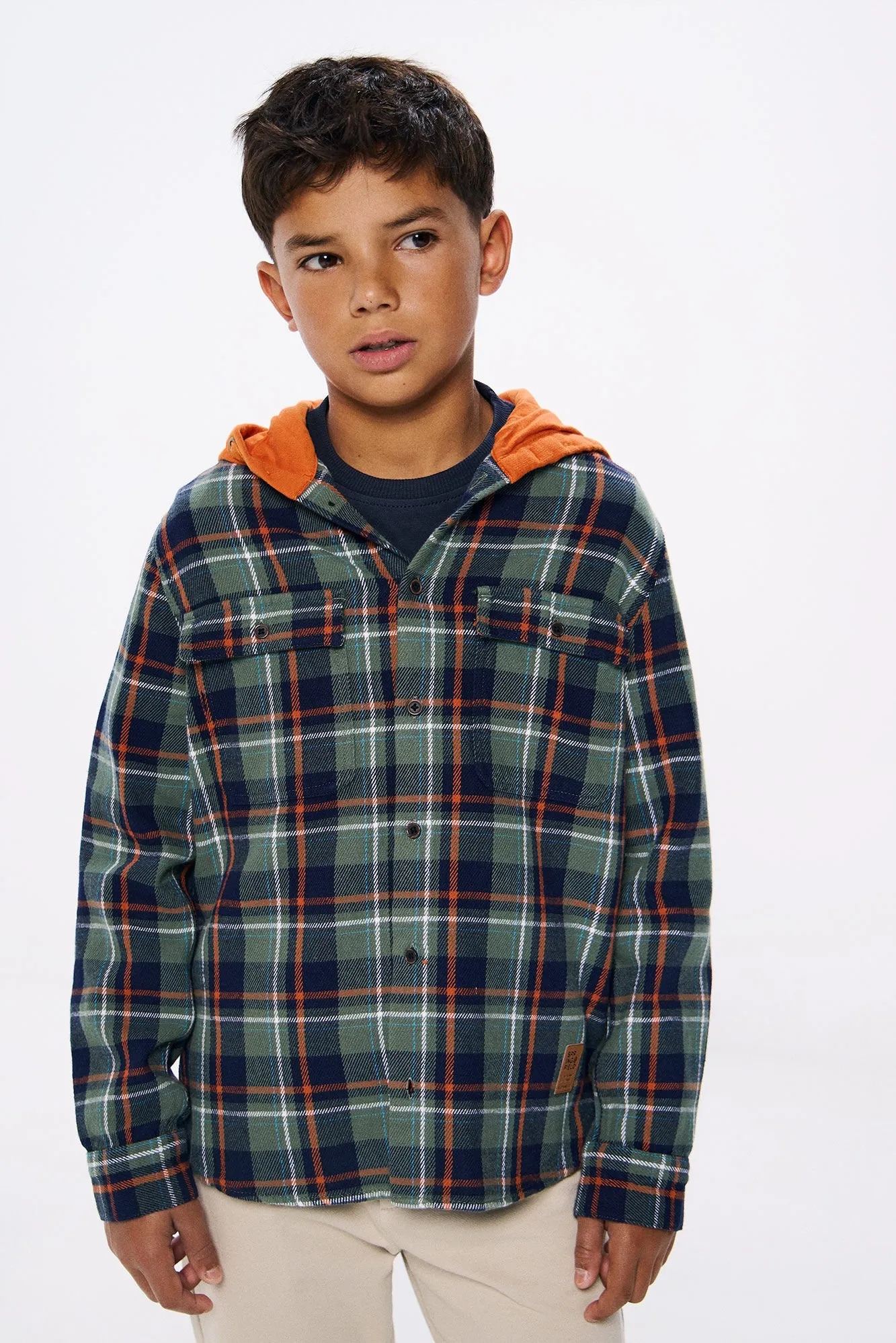 Springfield Kids Camisa cuadros capucha niño