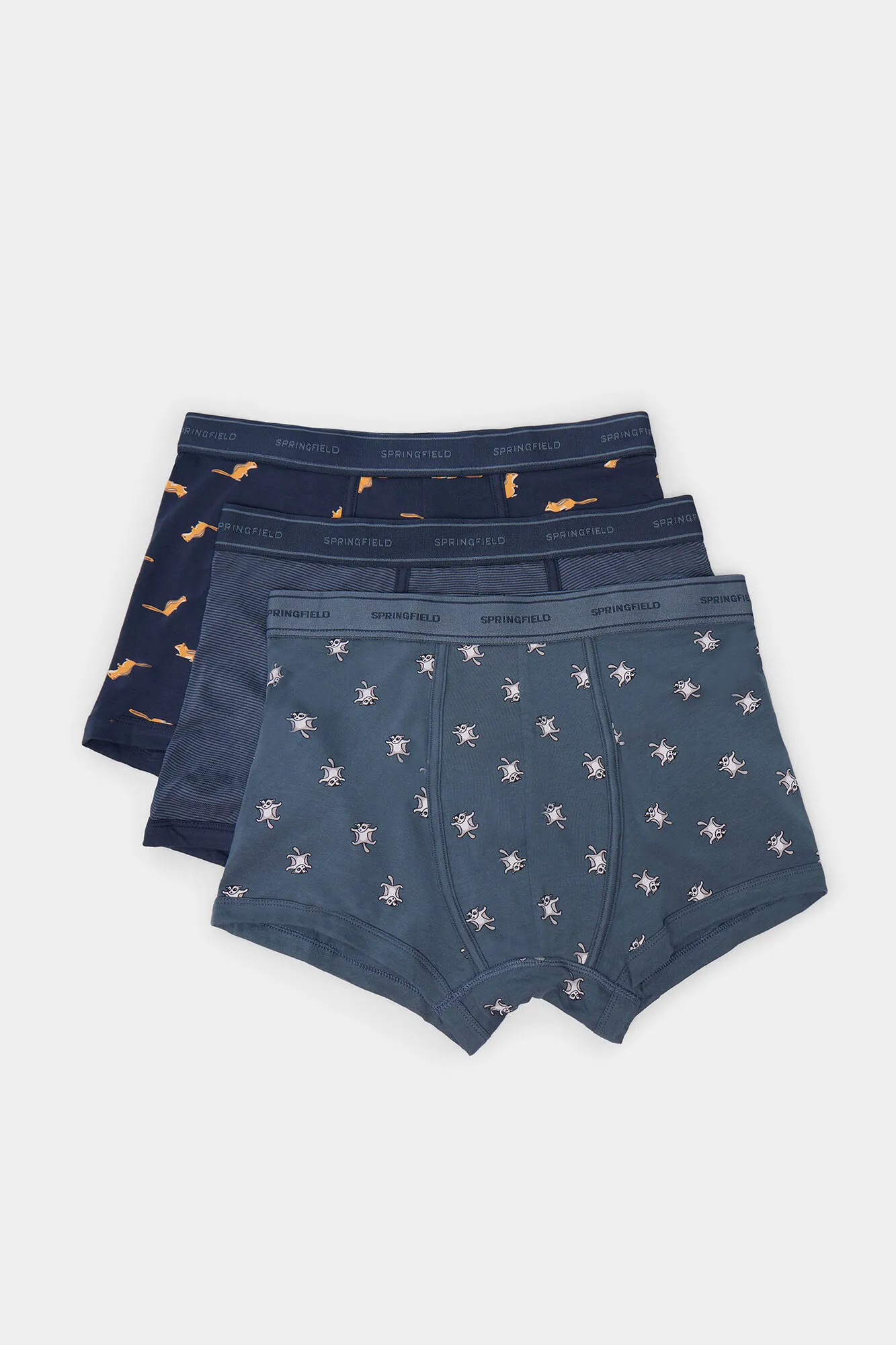 Springfield Pack 3 boxers estampado ardillas