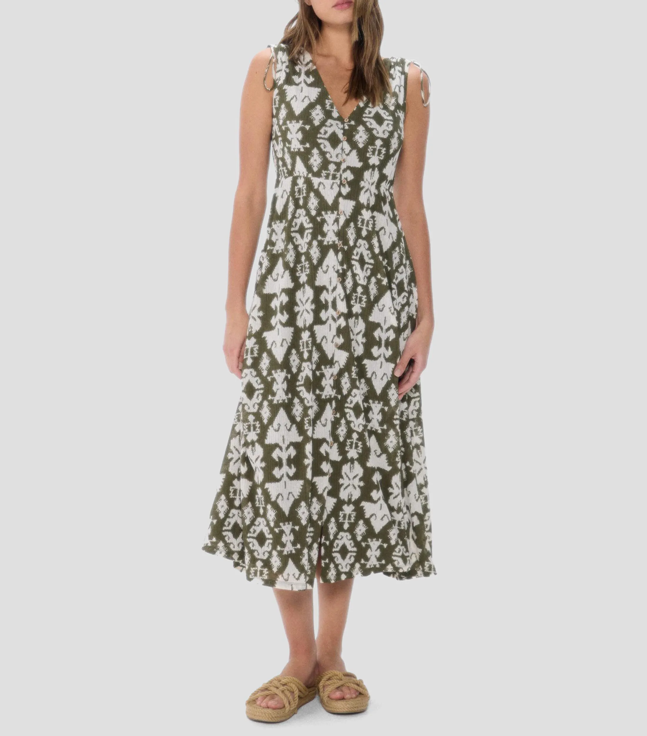 Springfield Vestido midi con estampado Mujer