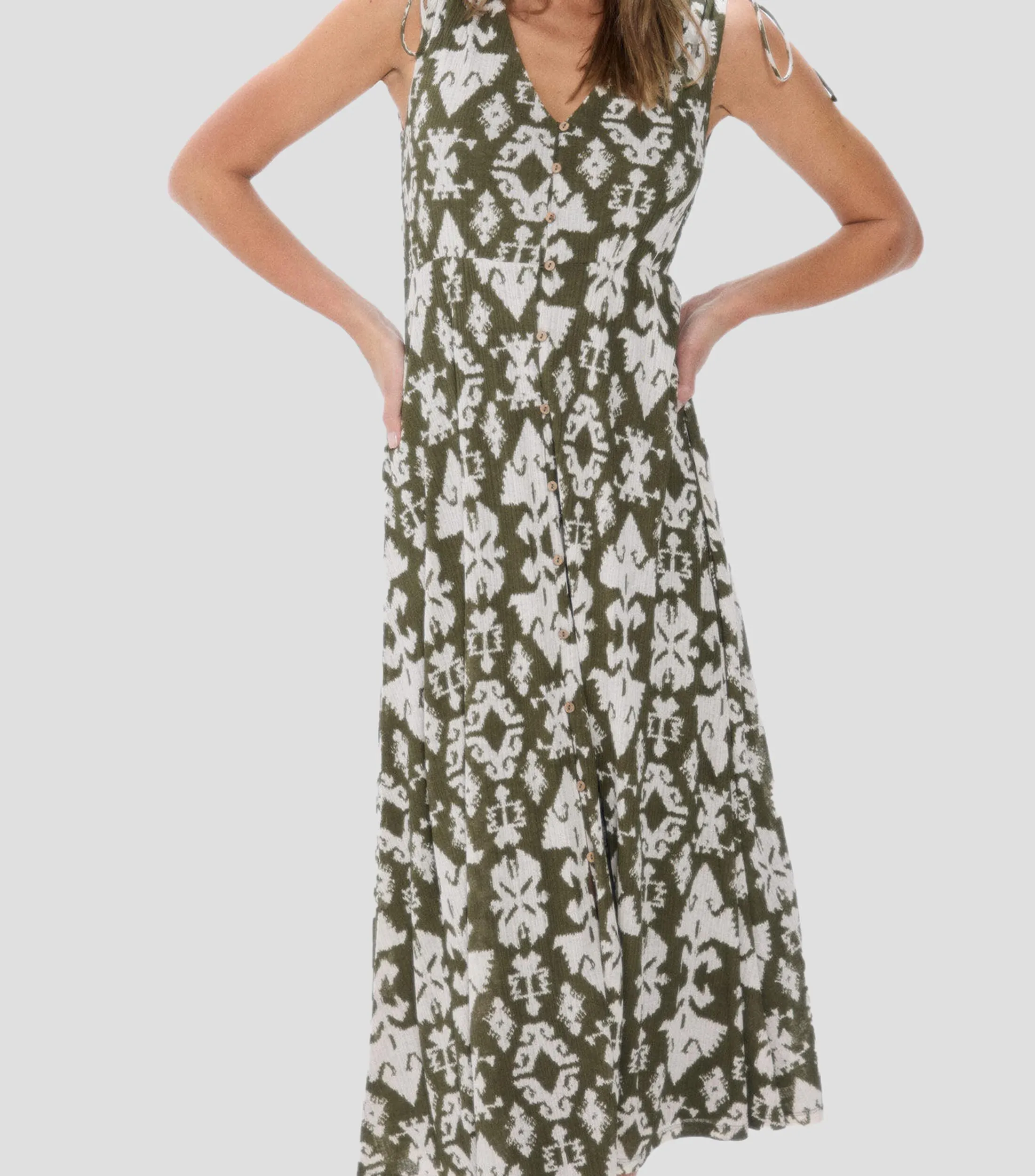 Springfield Vestido midi con estampado Mujer