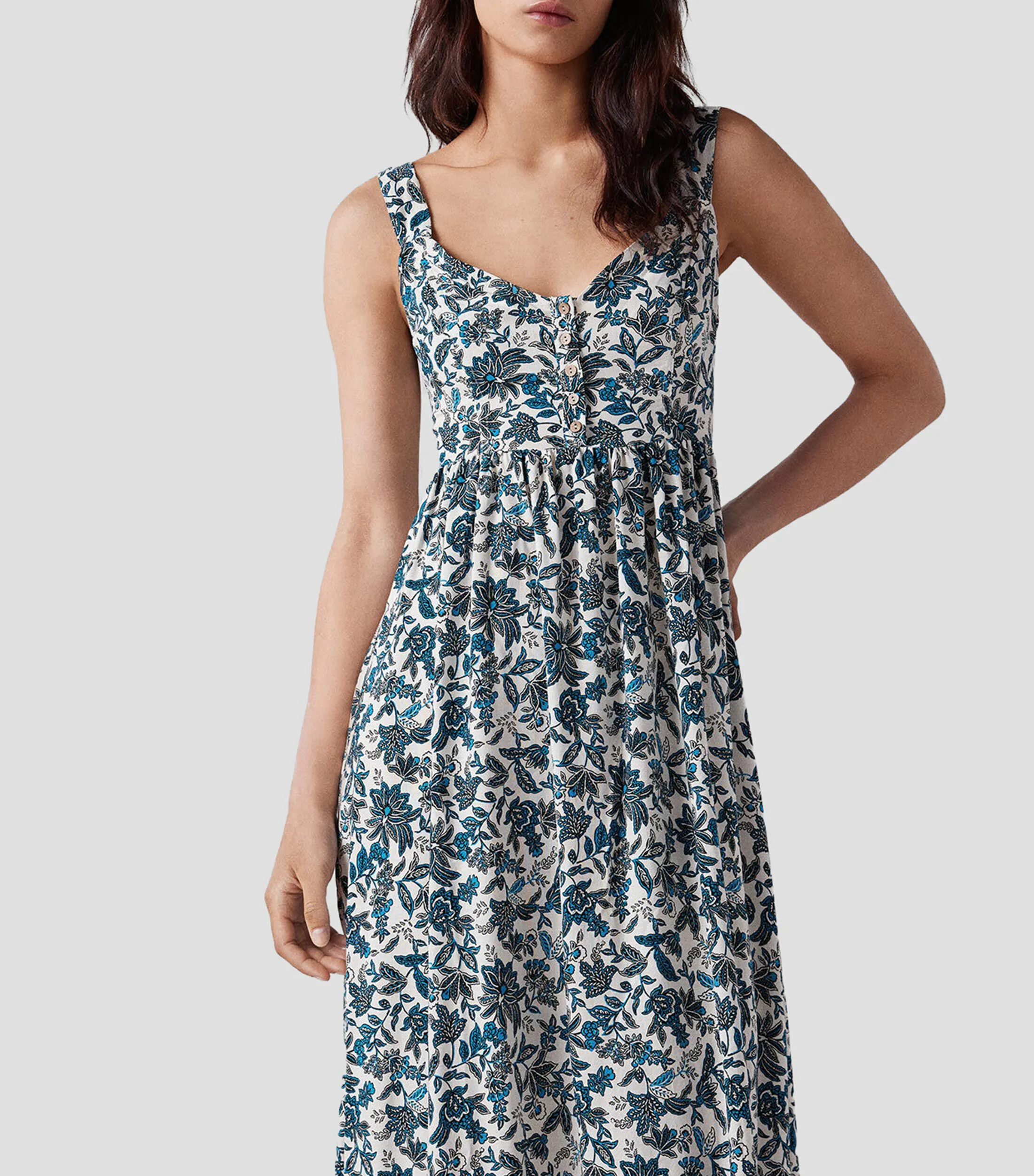 Springfield Vestido midi floral Mujer