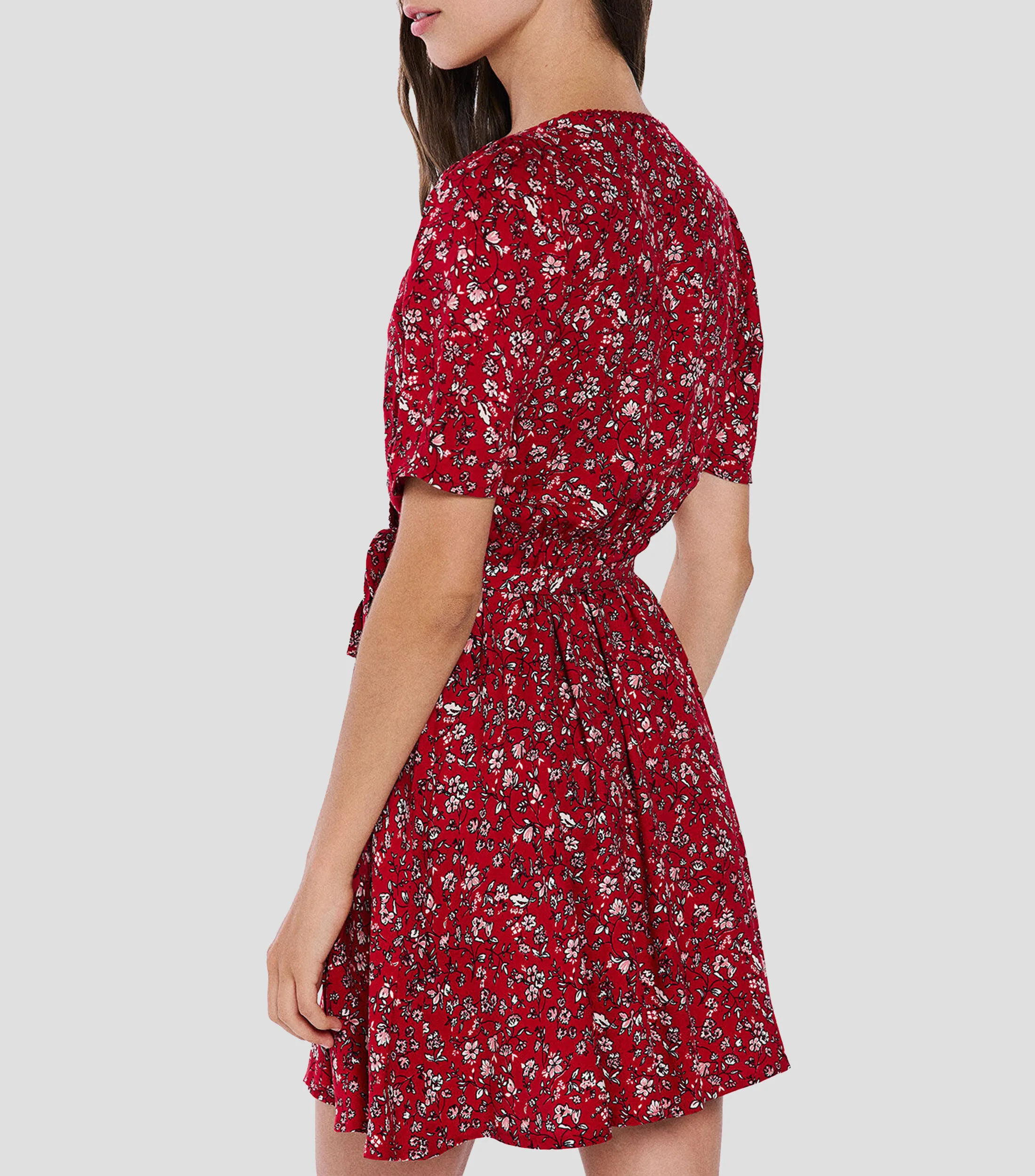 Springfield Vestido mini cruzado con estampado Mujer