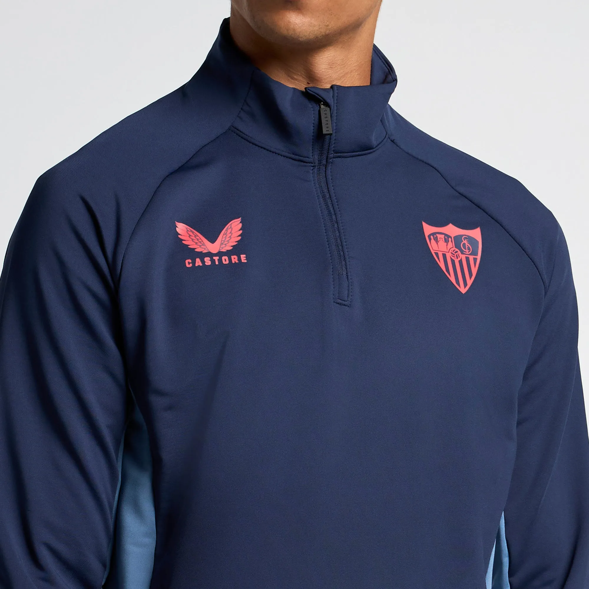 Sudadera azul media cremallera entrenamiento adulto 24/25