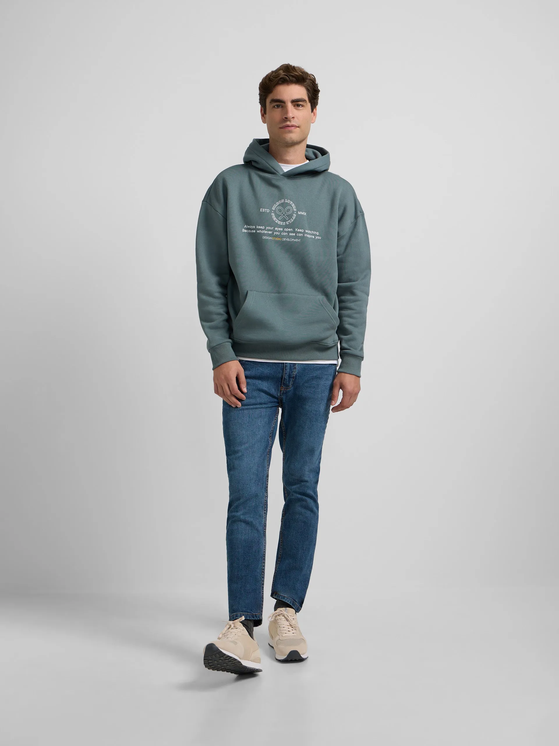 Sudadera capucha relaxed fit claim petroleo