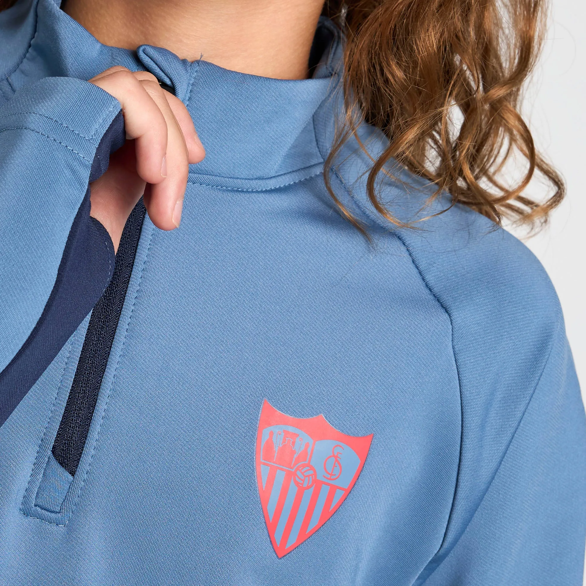 Sudadera celeste media cremallera entrenamiento nio 24/25