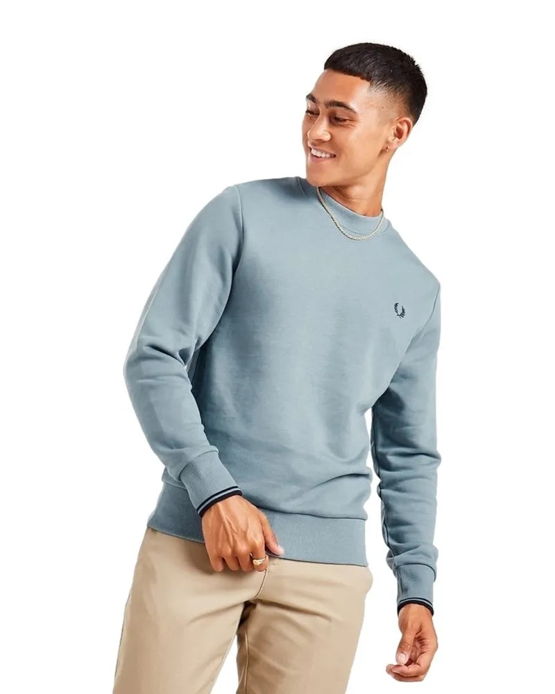 Sudadera fred perry azul ceniza crewneck sweatshirt