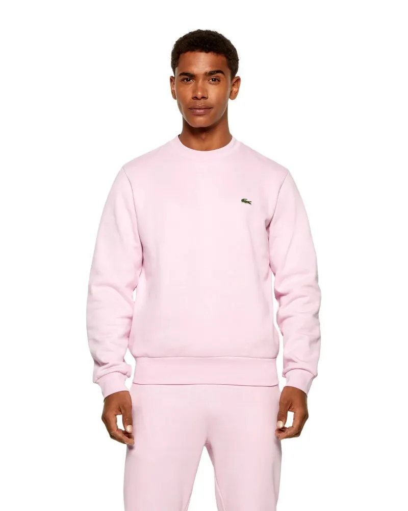 Sudadera lacoste rosa small logo crewneck