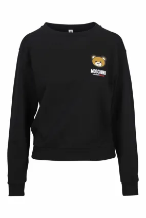 Sudadera negra con logo en parche oso underbear